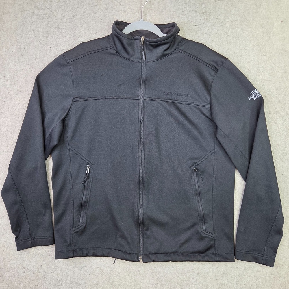 The North Face Windwall Jacket Mens L Black Soft Shell Full Zip Logo